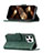 Leather Case Stands Fashionable Pattern Flip Cover L06 Holder for Apple iPhone 16 Pro Max Green