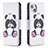 Leather Case Stands Fashionable Pattern Flip Cover L07 Holder for Apple iPhone 13 Mini White