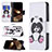 Leather Case Stands Fashionable Pattern Flip Cover L07 Holder for Apple iPhone 15 Pro Max White