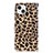 Leather Case Stands Fashionable Pattern Flip Cover L09 Holder for Apple iPhone 13 Brown