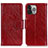 Leather Case Stands Flip Cover A02 Holder for Apple iPhone 14 Pro Red