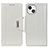 Leather Case Stands Flip Cover A03 Holder for Apple iPhone 15 White