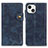 Leather Case Stands Flip Cover A06 Holder for Apple iPhone 15 Blue