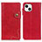 Leather Case Stands Flip Cover A06 Holder for Apple iPhone 15 Red