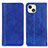 Leather Case Stands Flip Cover A08 Holder for Apple iPhone 14 Plus Blue