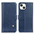 Leather Case Stands Flip Cover A09 Holder for Apple iPhone 14 Plus Blue