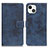 Leather Case Stands Flip Cover A10 Holder for Apple iPhone 14 Plus Blue