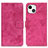 Leather Case Stands Flip Cover A10 Holder for Apple iPhone 14 Plus Hot Pink