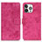 Leather Case Stands Flip Cover A10 Holder for Apple iPhone 14 Pro Hot Pink