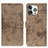 Leather Case Stands Flip Cover A10 Holder for Apple iPhone 14 Pro Khaki