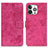 Leather Case Stands Flip Cover A10 Holder for Apple iPhone 14 Pro Max Hot Pink