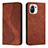 Leather Case Stands Flip Cover C02 Holder for Xiaomi Mi 11 Lite 5G Brown