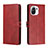 Leather Case Stands Flip Cover C03 Holder for Xiaomi Mi 11 Lite 5G NE Red