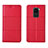 Leather Case Stands Flip Cover C03 Holder for Xiaomi Redmi Note 9 Red