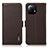 Leather Case Stands Flip Cover C08 Holder for Xiaomi Mi 11 Lite 4G Brown