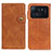 Leather Case Stands Flip Cover D01Y Holder for Xiaomi Mi 11 Ultra 5G Brown