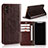 Leather Case Stands Flip Cover F01 for Apple iPhone X Brown