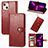 Leather Case Stands Flip Cover F01 Holder for Apple iPhone 13 Mini