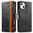 Leather Case Stands Flip Cover F03 Holder for Apple iPhone 13 Mini Black