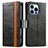 Leather Case Stands Flip Cover F03 Holder for Apple iPhone 14 Pro Max Black