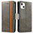 Leather Case Stands Flip Cover F03 Holder for Apple iPhone 15