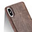 Leather Case Stands Flip Cover for Apple iPhone Xs Brown