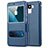 Leather Case Stands Flip Cover for Huawei Honor 7 Blue