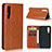 Leather Case Stands Flip Cover for Huawei P30 Orange