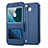 Leather Case Stands Flip Cover for Huawei P8 Lite Smart Blue