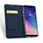 Leather Case Stands Flip Cover for Samsung Galaxy A6 Plus (2018) Blue