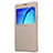 Leather Case Stands Flip Cover for Samsung Galaxy On5 G550FY Gold