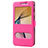 Leather Case Stands Flip Cover for Samsung Galaxy On7 (2016) G6100 Hot Pink