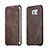 Leather Case Stands Flip Cover for Samsung Galaxy S6 Edge+ Plus SM-G928F Brown