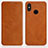 Leather Case Stands Flip Cover for Xiaomi Mi 8 Brown