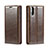 Leather Case Stands Flip Cover G01 Holder for Huawei P20 Brown