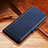 Leather Case Stands Flip Cover H01 Holder for Apple iPhone 14 Pro Blue