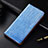 Leather Case Stands Flip Cover H03 Holder for Apple iPhone 13 Sky Blue