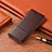 Leather Case Stands Flip Cover H09 Holder for Apple iPhone 14 Pro Brown