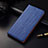 Leather Case Stands Flip Cover H18 Holder for Apple iPhone 14 Pro Blue