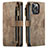 Leather Case Stands Flip Cover H27 Holder for Apple iPhone 16 Pro