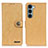 Leather Case Stands Flip Cover Holder A01D for Motorola Moto Edge S30 5G Gold