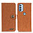 Leather Case Stands Flip Cover Holder A01D for Motorola Moto G31 Brown