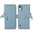 Leather Case Stands Flip Cover Holder A01D for Nokia C12 Mint Blue