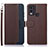 Leather Case Stands Flip Cover Holder A01D for Nokia C22 Brown