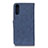 Leather Case Stands Flip Cover Holder A01D for Samsung Galaxy M02 Blue