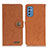 Leather Case Stands Flip Cover Holder A01D for Samsung Galaxy M52 5G Brown