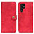 Leather Case Stands Flip Cover Holder A01D for Samsung Galaxy S23 Ultra 5G Red