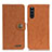 Leather Case Stands Flip Cover Holder A01D for Sony Xperia 10 III Lite Brown