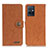 Leather Case Stands Flip Cover Holder A01D for Vivo T1 5G India Brown