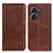 Leather Case Stands Flip Cover Holder A02D for Asus Zenfone 9 Brown